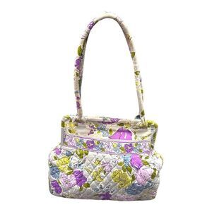 Vera Bradley Watercolor Orchid Quilted Floral Handbag Purse & Kiss Lock Closure